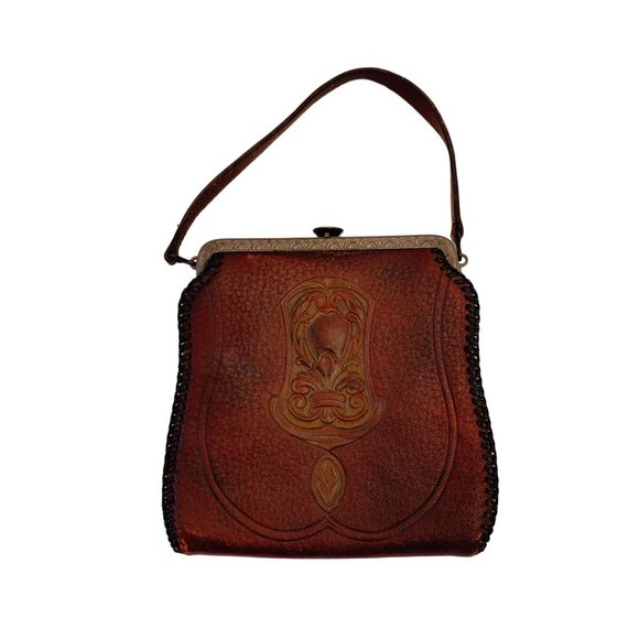 Vintage 1933-1935 Leather Hand-tooled Purse - Picture 1 of 5